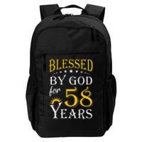 Vintage Blessed By God For 58 Years Happy 58th Birthday Daily Commute Backpack