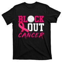 Volleyball Breast Cancer Awareness Block Out Cancer T-Shirt