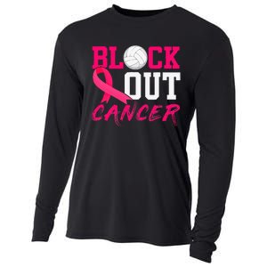 Volleyball Breast Cancer Awareness Block Out Cancer Cooling Performance Long Sleeve Crew