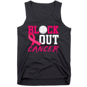 Volleyball Breast Cancer Awareness Block Out Cancer Tank Top