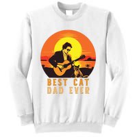 Vintage Best Cat Dad Ever Funny Cat Dad Sweatshirt