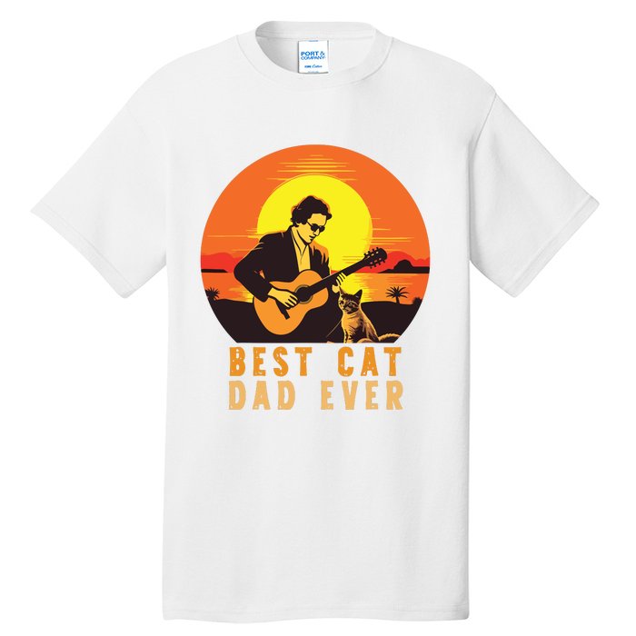 Vintage Best Cat Dad Ever Funny Cat Dad Tall T-Shirt