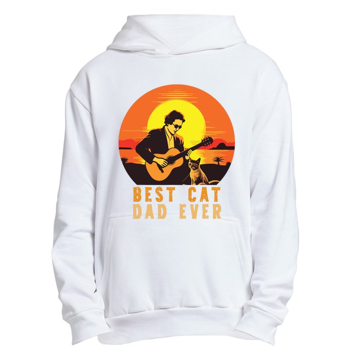 Vintage Best Cat Dad Ever Funny Cat Dad Urban Pullover Hoodie