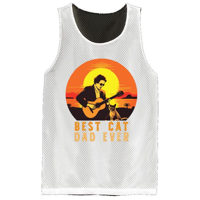 Vintage Best Cat Dad Ever Funny Cat Dad Mesh Reversible Basketball Jersey Tank