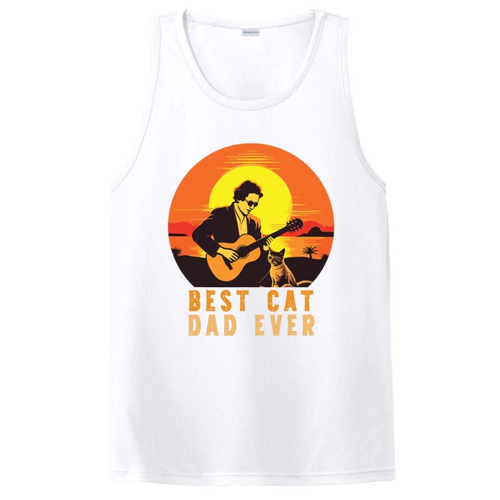 Vintage Best Cat Dad Ever Funny Cat Dad PosiCharge Competitor Tank