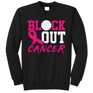 Volleyball Breast Cancer Awareness Block Out Cancer Sweatshirt