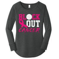 Volleyball Breast Cancer Awareness Block Out Cancer Women's Perfect Tri Tunic Long Sleeve Shirt