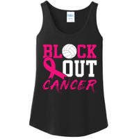 Volleyball Breast Cancer Awareness Block Out Cancer Ladies Essential Tank