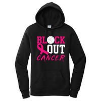 Volleyball Breast Cancer Awareness Block Out Cancer Women's Pullover Hoodie