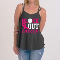 Volleyball Breast Cancer Awareness Block Out Cancer Women's Strappy Tank