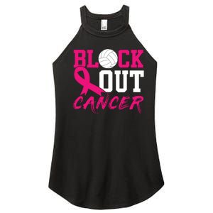 Volleyball Breast Cancer Awareness Block Out Cancer Women's Perfect Tri Rocker Tank