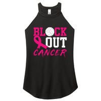 Volleyball Breast Cancer Awareness Block Out Cancer Women's Perfect Tri Rocker Tank