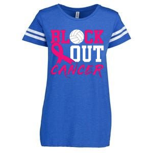 Volleyball Breast Cancer Awareness Block Out Cancer Enza Ladies Jersey Football T-Shirt