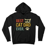 Vintage Best Cat Dad Ever Cat Daddy Gift Hoodie