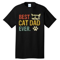 Vintage Best Cat Dad Ever Cat Daddy Gift Tall T-Shirt