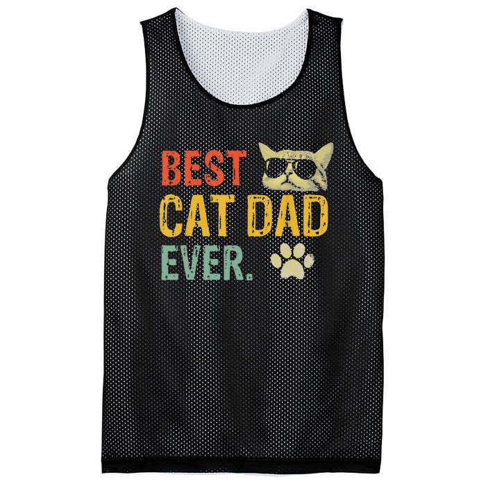 Vintage Best Cat Dad Ever Cat Daddy Gift Mesh Reversible Basketball Jersey Tank