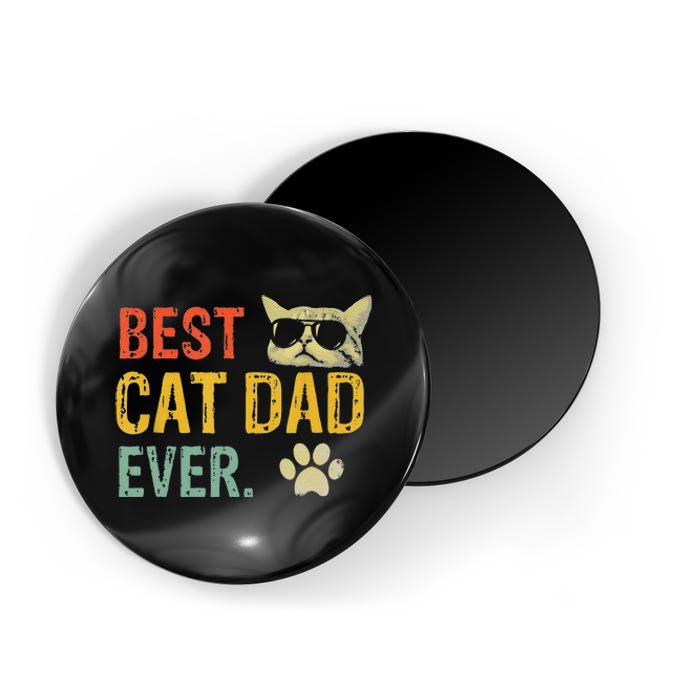 Vintage Best Cat Dad Ever Cat Daddy Gift Magnet