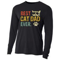 Vintage Best Cat Dad Ever Cat Daddy Gift Cooling Performance Long Sleeve Crew