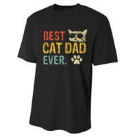 Vintage Best Cat Dad Ever Cat Daddy Gift Performance Sprint T-Shirt