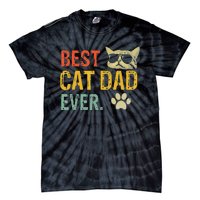 Vintage Best Cat Dad Ever Cat Daddy Gift Tie-Dye T-Shirt