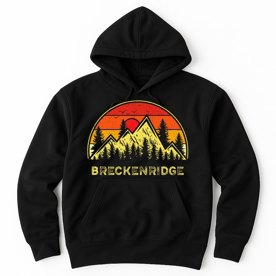 Vintage Breckenridge Colorado Co Mountains Hiking Souvenir Hoodie