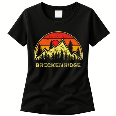 Vintage Breckenridge Colorado Co Mountains Hiking Souvenir Womens T-Shirt