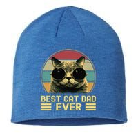 Vintage Best Cat Dad Ever Funny Cat Daddy Father Day Sustainable Beanie