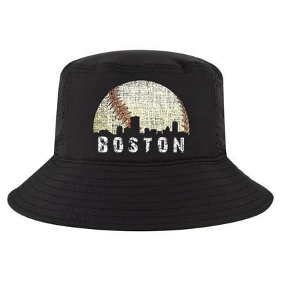 Vintage Boston Cityscape Baseball Lover Men Women Kids Cool Comfort Performance Bucket Hat