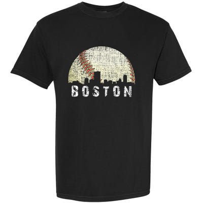 Vintage Boston Cityscape Baseball Lover Men Women Kids Garment-Dyed Heavyweight T-Shirt