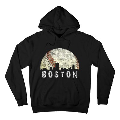 Vintage Boston Cityscape Baseball Lover Men Women Kids Hoodie