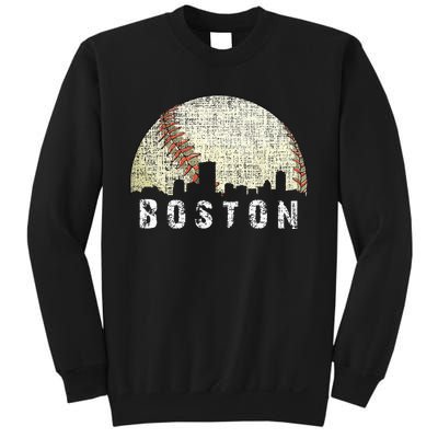 Vintage Boston Cityscape Baseball Lover Men Women Kids Sweatshirt