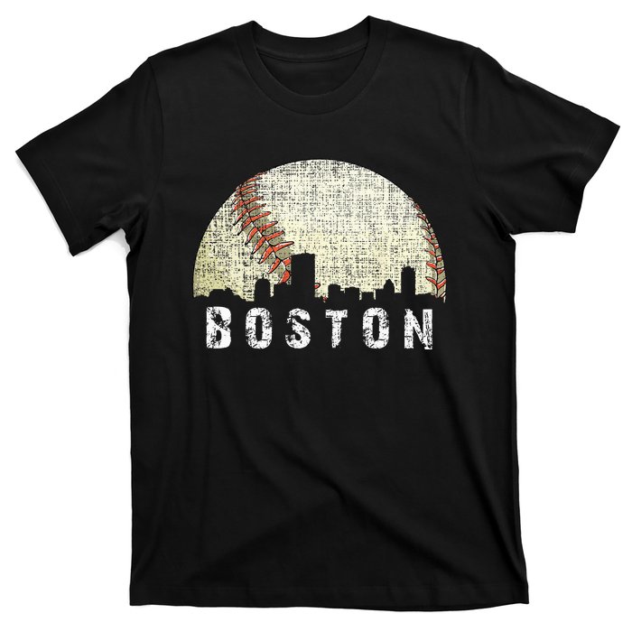 Vintage Boston Cityscape Baseball Lover Men Women Kids T-Shirt