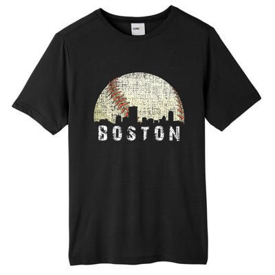 Vintage Boston Cityscape Baseball Lover Men Women Kids Tall Fusion ChromaSoft Performance T-Shirt