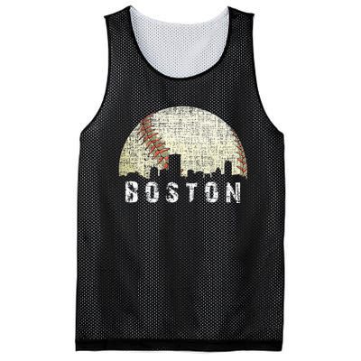 Vintage Boston Cityscape Baseball Lover Men Women Kids Mesh Reversible Basketball Jersey Tank