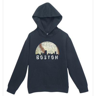 Vintage Boston Cityscape Baseball Lover Men Women Kids Urban Pullover Hoodie