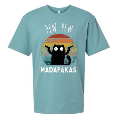 Vintage Black Cat Pew Pew Madafakas Sueded Cloud Jersey T-Shirt