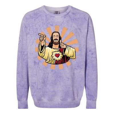 Vintage Buddy Christ Colorblast Crewneck Sweatshirt