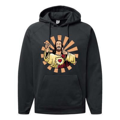 Vintage Buddy Christ Performance Fleece Hoodie