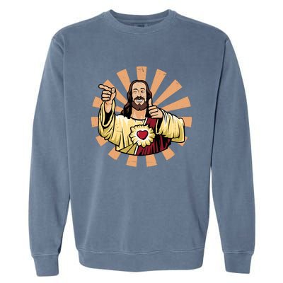 Vintage Buddy Christ Garment-Dyed Sweatshirt