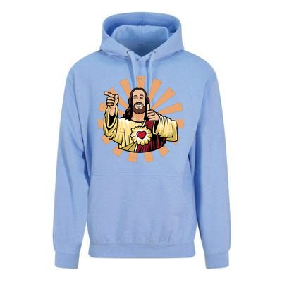 Vintage Buddy Christ Unisex Surf Hoodie