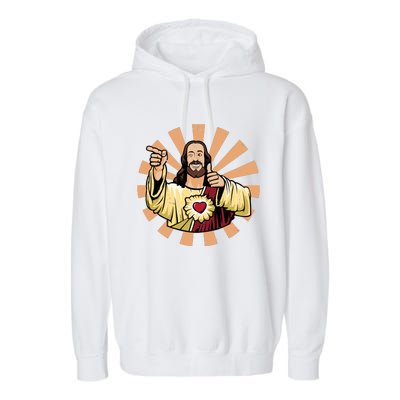 Vintage Buddy Christ Garment-Dyed Fleece Hoodie