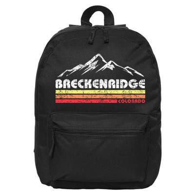 Vintage Breckenridge Colorado Throwback Retro Mountain 16 in Basic Backpack