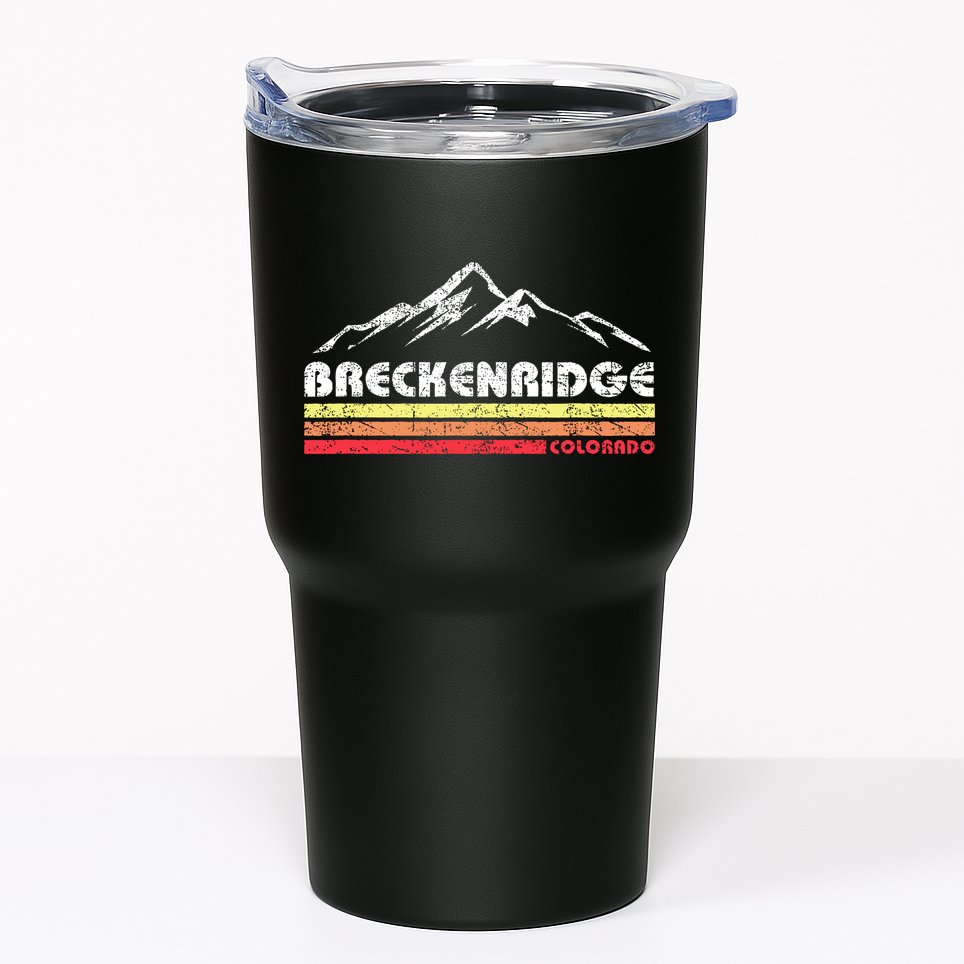 Vintage Breckenridge Colorado Throwback Retro Mountain Tumbler