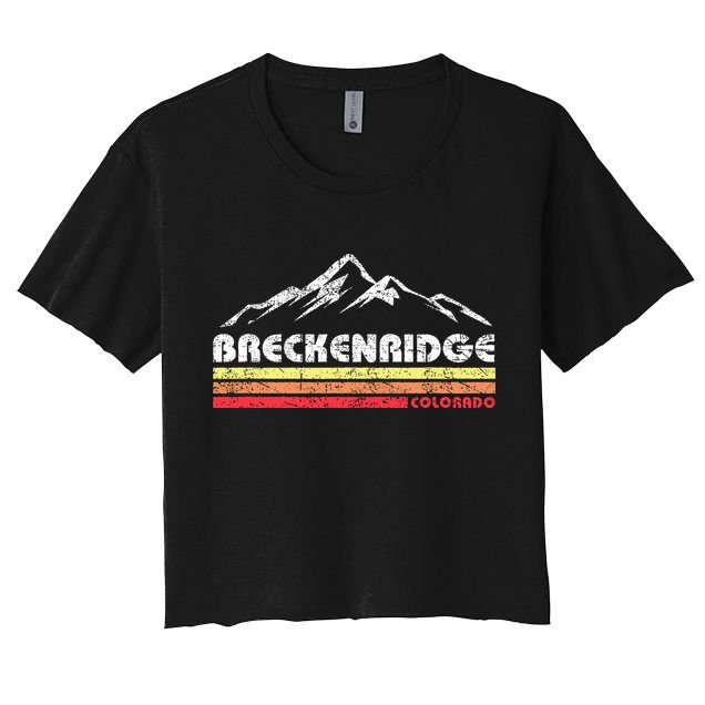 Vintage Breckenridge Colorado Throwback Retro Mountain Crop Top