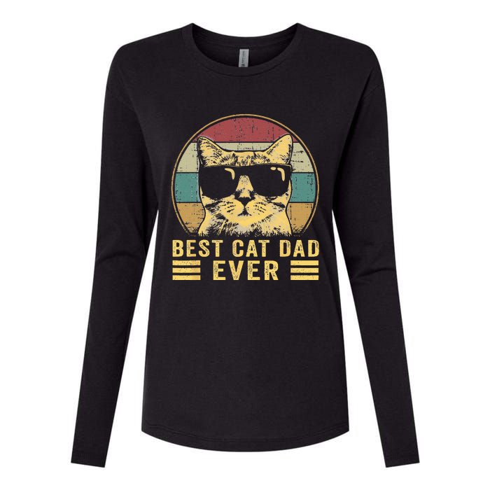 Vintage Best Cat Dad Ever Bump Fi Funny Fathers Day Womens Cotton Relaxed Long Sleeve T-Shirt