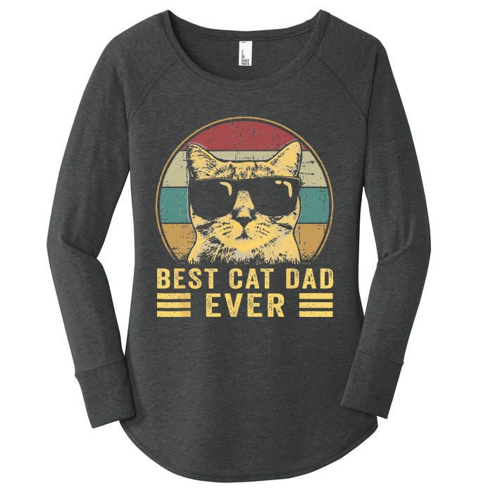 Vintage Best Cat Dad Ever Bump Fi Funny Fathers Day Women's Perfect Tri Tunic Long Sleeve Shirt