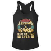 Vintage Best Cat Dad Ever Bump Fi Funny Fathers Day Ladies PosiCharge Competitor Racerback Tank