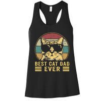 Vintage Best Cat Dad Ever Bump Fi Funny Fathers Day Women's Racerback Tank