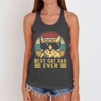 Vintage Best Cat Dad Ever Bump Fi Funny Fathers Day Women's Knotted Racerback Tank