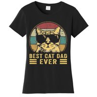 Vintage Best Cat Dad Ever Bump Fi Funny Fathers Day Women's T-Shirt